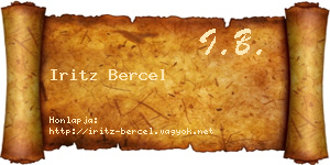 Iritz Bercel névjegykártya